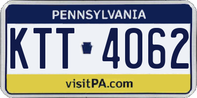 PA license plate KTT4062