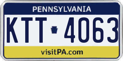 PA license plate KTT4063