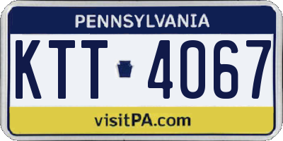 PA license plate KTT4067