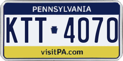 PA license plate KTT4070