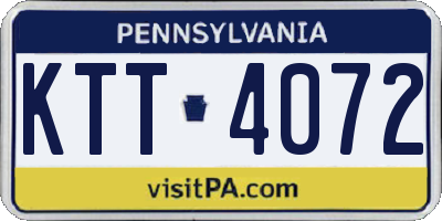 PA license plate KTT4072
