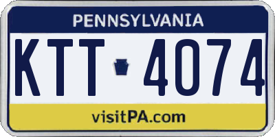 PA license plate KTT4074