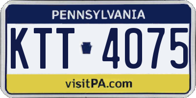 PA license plate KTT4075