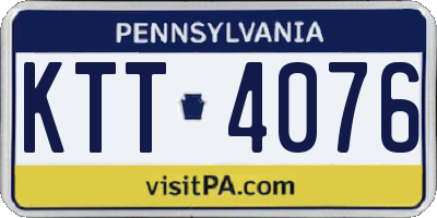 PA license plate KTT4076