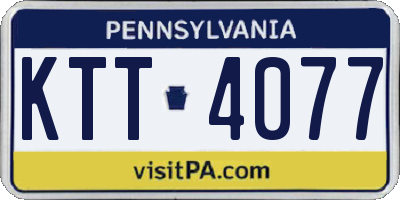 PA license plate KTT4077