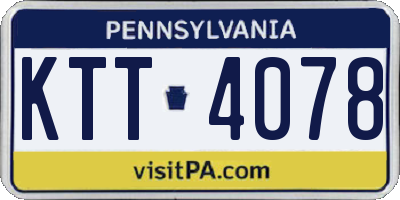 PA license plate KTT4078