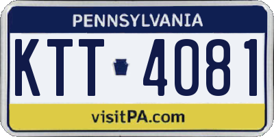 PA license plate KTT4081