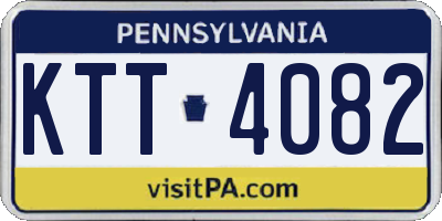 PA license plate KTT4082