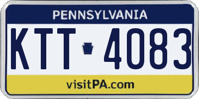 PA license plate KTT4083