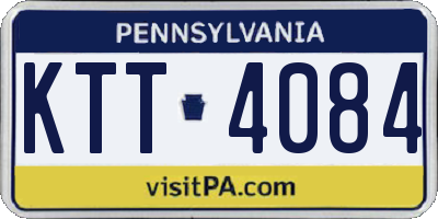 PA license plate KTT4084