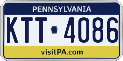 PA license plate KTT4086