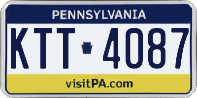 PA license plate KTT4087