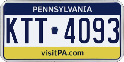 PA license plate KTT4093