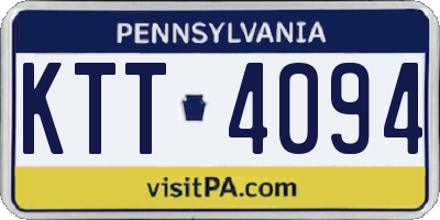 PA license plate KTT4094