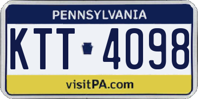 PA license plate KTT4098