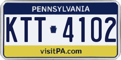 PA license plate KTT4102