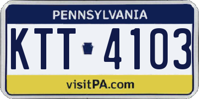 PA license plate KTT4103