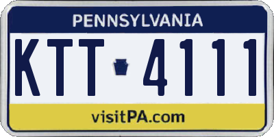 PA license plate KTT4111