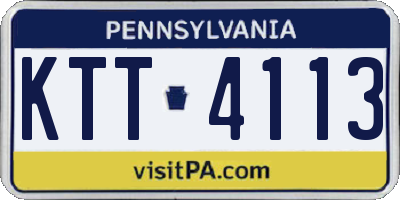 PA license plate KTT4113