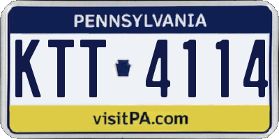 PA license plate KTT4114