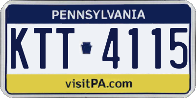 PA license plate KTT4115