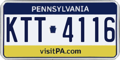 PA license plate KTT4116