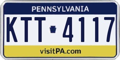 PA license plate KTT4117
