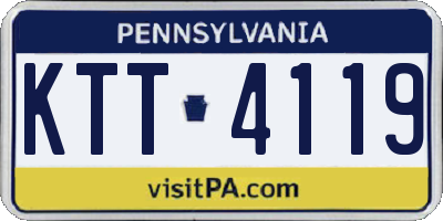 PA license plate KTT4119