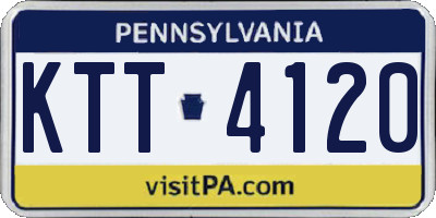 PA license plate KTT4120