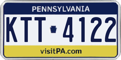 PA license plate KTT4122