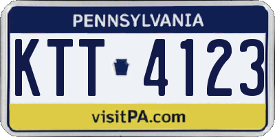 PA license plate KTT4123