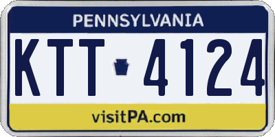 PA license plate KTT4124