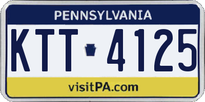 PA license plate KTT4125