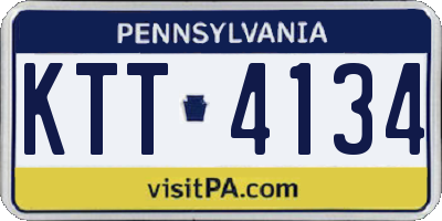 PA license plate KTT4134