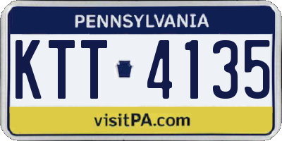 PA license plate KTT4135