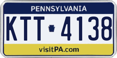 PA license plate KTT4138