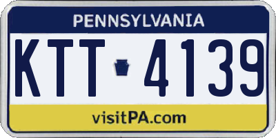 PA license plate KTT4139