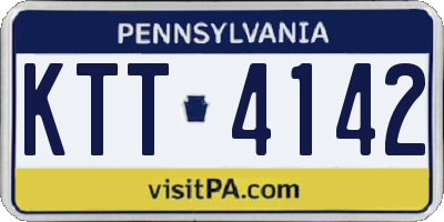 PA license plate KTT4142