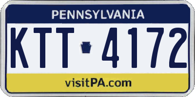 PA license plate KTT4172