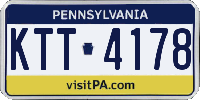 PA license plate KTT4178