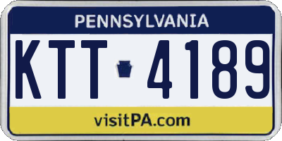 PA license plate KTT4189