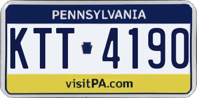 PA license plate KTT4190