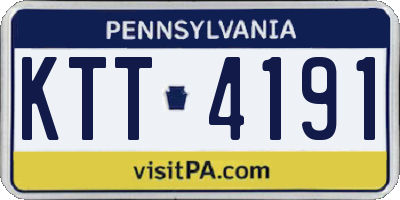 PA license plate KTT4191