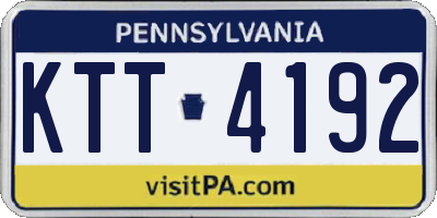 PA license plate KTT4192