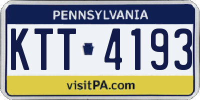 PA license plate KTT4193