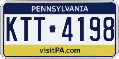 PA license plate KTT4198
