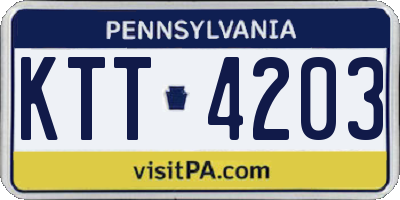 PA license plate KTT4203