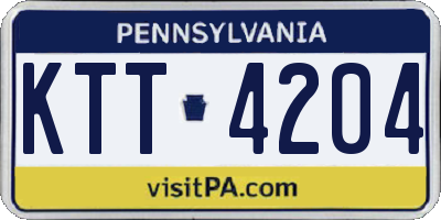 PA license plate KTT4204