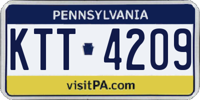 PA license plate KTT4209