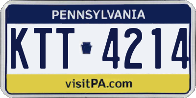 PA license plate KTT4214